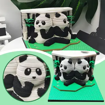 1 Ks Panda Model Tří-dimenzionální Vědomí, Tvůrčí Papíru Postscript Model Papírové Dárkové Dekorace Panda 3D Postscript Sculptur N8P1