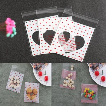 100ks Candy Cookie Dárkové Tašky s DIY Samolepící Pouzdro na Svatbu, Narozeniny, Party Candy Bag