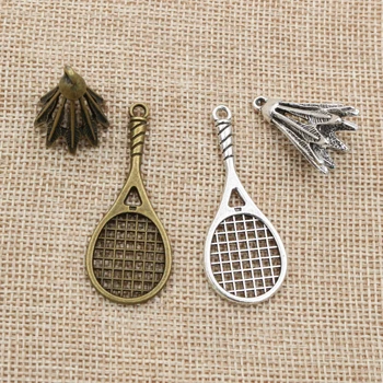 10ks Badminton Chrams Kovové Slitiny Starožitný Stříbrný Pozlacený Bronz Přívěsky DIY Kouzlo DIY Šperky Zjištění Příslušenství