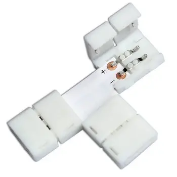 10mm 2póly 5050/5630 RGB T tvar LED Klip konektory pro LED pásky