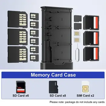 16 V 1 Přenosné Hliníkové Paměťové Karty Úložný Box SIM Karty, Paměť Telefonu Jehly Pin Paměť Pouzdro Pro IPhone Samsung