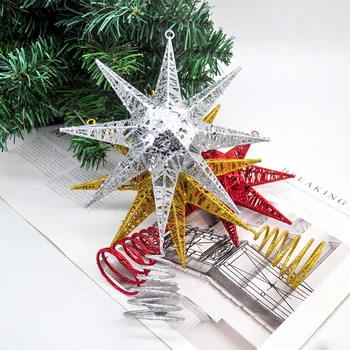 1ks nádherné kované železné dekorace krásný strom top star rodinné Vánoční strom dekorace osmiboká hvězda Vánoce a Nový Rok