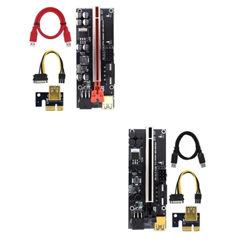 1KS Upgrade VER009S Plus PCI-E PCIE Riser Card Ver 009S USB 3.0 SATA 15Pin Na 6Pin Adaptér Pro BTC Těžba Horník