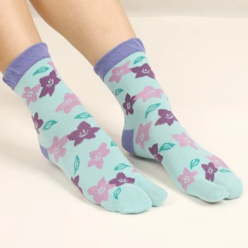 2 Páry Japonské Dvou Prstů Toe Ponožky 2 Bavlněné Ponožky Pot Harajuku Novinka Ponožky