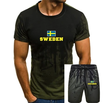 2019 Móda O-Neck Men T-shirt SCHWEDEN (Švédsko) T-Shirt, S M L XL XXL (WMS02-55)
