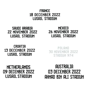 2022 Finále Argentina Vs Francie, Mexiko, Polsko, Chorvatsko, Nizozemsko Detaily zápasů Přenos Tepla Žehlička NA Fotbal Patch Odznak