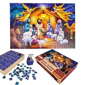 2023 Vánoční Adventní Kalendář Puzzle 24 Dny Vánoční Odpočítávání Kalendáře Dárek Pro Děti, Dospělé, Vánoční Bytové Dekorace