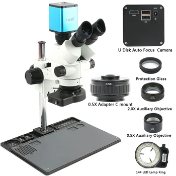 3.5 X-90X Součas-Kontaktní Trinocular mikroskop Stereo Mikroskop + Automatické Ostření SONY Senzor 1080P HDMI Průmyslové C mount Kameru