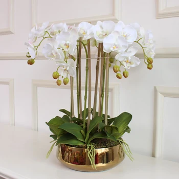 3D tištěné umělá orchidej květina uspořádání ruce cítit orchidej e butterfly orchidej žádnou vázu