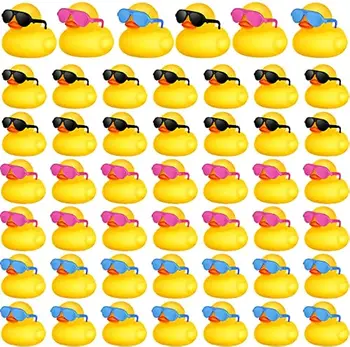 48 KS Mini Žlutá Kachna palubní Desce Auta Dekorace Skřípání Kachna Hračka s sluneční Brýle pro Dospělé Dítě, Vana Kachna Výuky Strana Dárek