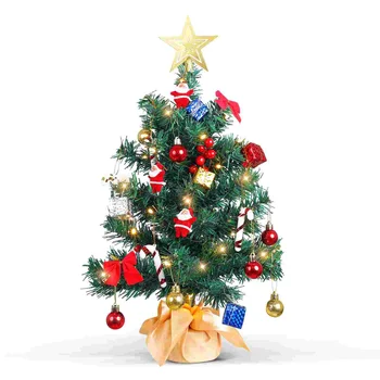 50Cm Stolní Vánoční Stromeček Mini Vánoční Strom String Světlo Závěsné Ozdoby Předem Osvětlené Umělý Vánoční Strom, Sváteční Dekorace