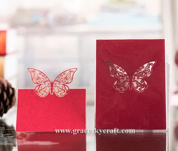 50ks doprava zdarma laser cut krásný motýl design Svatební Narozeniny Sedadla Jméno stolní držák na Nabídkové Karty zásoby strany