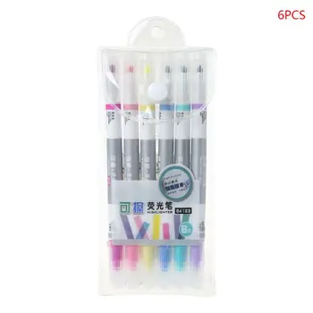 6ks/sada Erasable Zvýrazňovač Marker Pastel Tekutá Křída Fluorescenční Tužky, Dárkové Psací potřeby