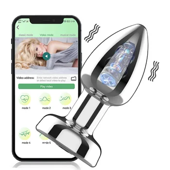 Bezdrátové Bluetooth Kovové Anální Plug Vibrátor APP Prostaty Masér Dálkové Ovládání Buttplug Sexuální Hračky pro Ženy, Muže Konečníku Stimulátor