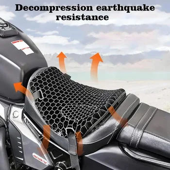 CMKMotorcycle Honeycomb Gel Sedáku, 3D Mesh Tkanina Pohodlí Autobike Dekompresní Kryt Tlumící Polštáře Úlevu
