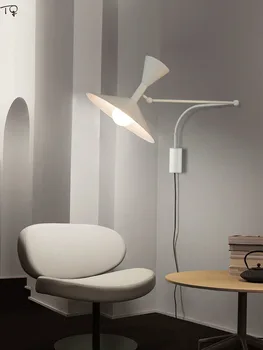Designový Minimalistický Průmyslové Nastavitelná Nástěnná Lampa Led E14 Swing Arm Nástěnné Scocnes pro Obývací Pokoj Dekor Salon Ložnice Studie