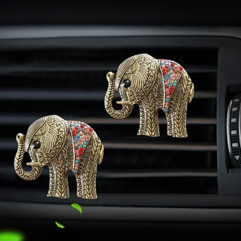 Diamond-posázený Slon Auto Klimatizace Zásuvky Parfém Klip Kreativní Aromaterapie Klip Auto Dekorace Interiéru