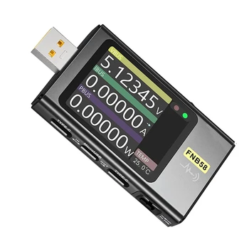 Digitální Voltmetr Aktuální Tester FNB58 USB Typu C, Rychlé Nabíjení Protokolu Power PD Trigger Detekce Max 7A