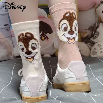 Disney Chip 'n' Dale Roztomilé Uprostřed Trubice Ponožky Y2k Dívka Kreslený Estetické Univerzální Ponožky Ženy Příslušenství Měkké Krátké Punčochy