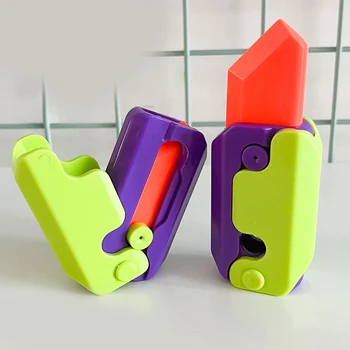 Explozivní 3D Gravitační Nůž Mrkev Nůž Dekompresní Zatlačte Kartu Malých Hraček 3D Tisk Gravitační Nůž Mrkev Nůž Hedvábná