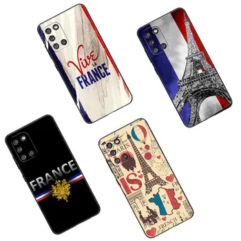 Francie Vlajka Mapě Telefon Pouzdro Pro Samsung Galaxy A01 A03 Core A02 A10 A20 S A20E A30 A40 A41 A5 A6 A8 Plus A7 A9 2018 Černý Kryt