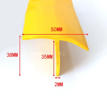 Gumové T Strip Sklo Kov Dřevo Panel Edge Encloser Štít Auto Kabelové Pokrývají Solární Fotovoltaické Těsnění 50x38mm Žlutá