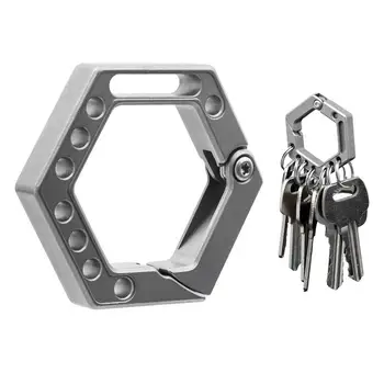 Klíčenka Pro Muže Hexagon Titanové Slitiny Držák Na Klíče Karabina Auto Držák Na Klíče Malý Venkovní Nástroj Připojení Klíčenka Příslušenství