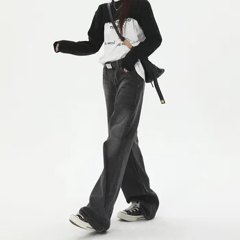 Korejský-styl Streetwear Propnutá Noha Džíny Retro Móda Základní Slim Y2K Styl Džíny Ženy Vysoké Pasu Celý Zápas Džíny