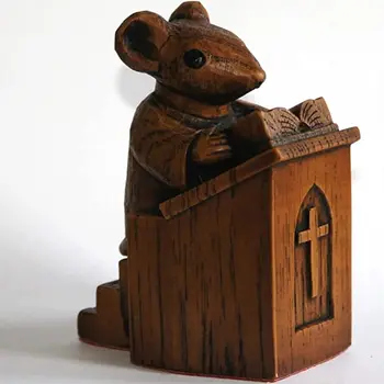 Kreativní Kostelní Myš Pryskyřice Sochy Farář Na Kazatelně Dekor Kostelní Myš Socha, Moderní, Bytové Dekorace, Doplňky