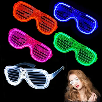 Led Brýle Neon Party Blikající Brýle Svítící Světlo Brýle Bar Party Koncert Rekvizity Fluorescenční Záře Foto Rekvizity Dodávky