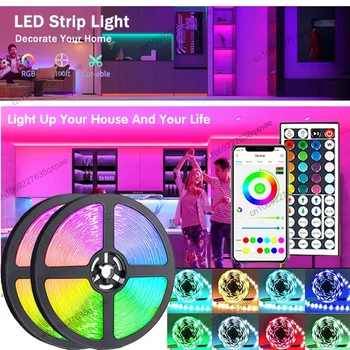 Led Světla Room Decor LED Pruh Světla 5050RGB Bluetooth Synchronizace Hudby Neony Navidad Led Strip Vánoční Dekorace Luces Led