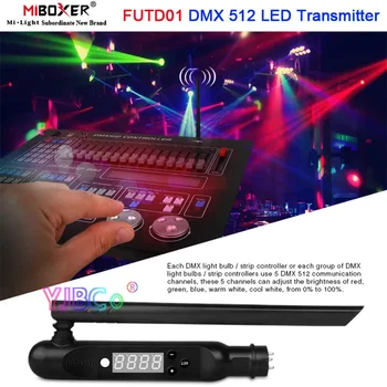 Miboxer FUTD01 2.4 G Bezdrátový Přijímač Adaptér pro DMX512 LED Vysílač pro Disco LED Efekt Fáze Světla RGB+CCT Pás Regulátoru