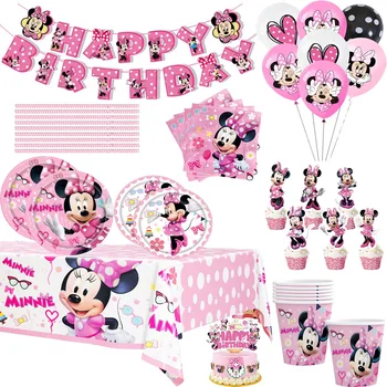 Minnie Mouse narozeniny dodávky a Minnie Mouse křest Party dekor vhodný pro 8 dětí a přízeň dívky narozeniny dekor