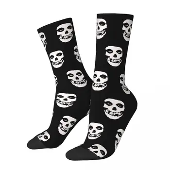 Misfits Skull Ponožky Pánské Dámské Polyester Legrační, Šťastný, Heavy Metal Hudební Skupina Ponožky Harajuku Uprostřed Trubice Ponožky Dárek