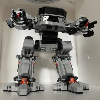 MOC Robocops ED-209 Robot Mecha Stavební Bloky Nastavit Mechanické Války Politik Obrázek Model Hračky pro Děti Dárky