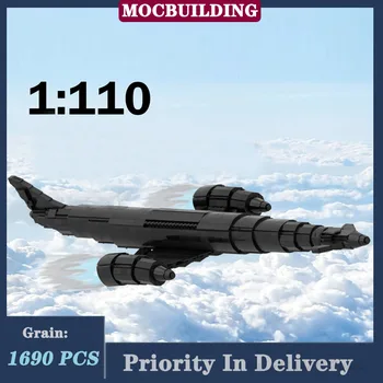 MOC Spaceplane 1:110 D1 Model Stavební kámen Sestavy Černá Raketa Vzdělání Sbírky Hračky, Dárky