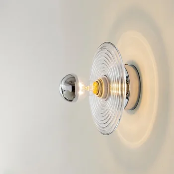 Moderní LED Nástěnné Lampy Voda Vzor Sklo Design Světla Ložnice Postele Obývací Pokoj Studovat Jednoduché Domácí Dekorativní Svítidla