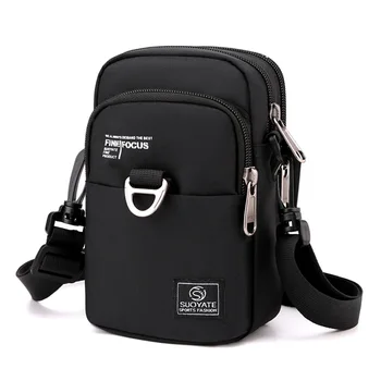 Móda 3 Vrstvy Mužů Malá Taška přes Rameno Vysoce Kvalitní Odolný Nylon pánská Kabelka Portable Messenger Bag Klapka Mini Pasu Taška