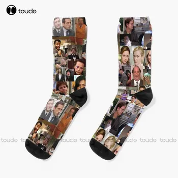 Nový Nepojmenovaný Office Desktop Koláž, Úřad Ponožky Cvičení, Ponožky Muži Personalizované Vlastní Unisex Dospělé Ponožky, Teen Ponožky
