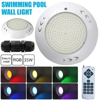 Podvodní RGB LED Světlo, Plavecký Bazén Ponorné Světla AC 12V/24V 35W IP68 Vodotěsné Sedmi Barevných Spa Lampa s Dálkovým ovládáním