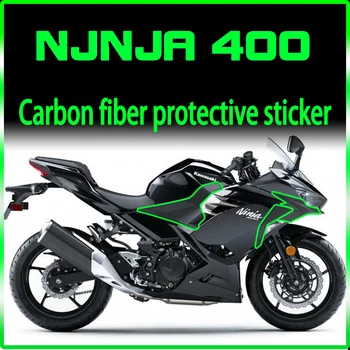 Použitelné pro Kawasaki NINJA Ninja 400 uhlíkových vláken vodotěsné tělo opalovací krém štítku, dekorace, úpravy, nálepky a pro