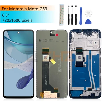Pro Motorola Moto G53 LCD Display Touch Screen Digitizér Montáž S Rámečkem Pro Moto G53 Displej Náhradní Díly Opravy