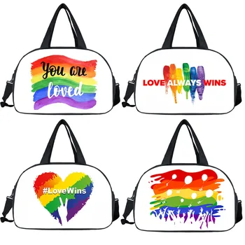 Rainbow LGBT Cestovní Taška Ženy Casual Tote Tašky Láska Vítězí Multifunkční Storage Bag Gay, Lesbické Boty Držák Tašky