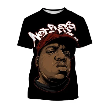 Rapper Hip Hop Notorious B. I. G. Men T-shirt Nadrozměrné T Shirt Muži/ženy Krátký Rukáv Topy Biggie Smalls 3D Tisku Léto Tees