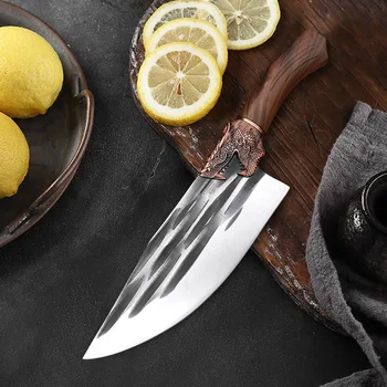 Sekáček Nůž Ručně Kované Oceli Řeznický Nůž 8-palcový Šéfkuchaře Nůž, Masa, Zeleniny, Sekání Vepřové Nůž ABS Hanlde Kuchyňské Nože