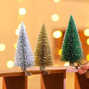 Simulované Malý Vánoční Strom s Klip Mini Vánoční Stromeček Borovice Jehly Strom Domácí Stolní Dekorace, Ozdoby