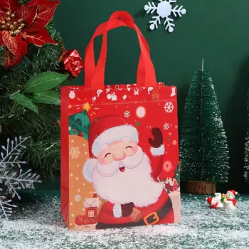 Slavnostní Dárkové Tašky Opakovaně použitelné Vánoční Dárkové Tašky Slavnostní Tote Tašky s Santa Claus Sněhulák Vzory pro Party Dekorace Nakupování