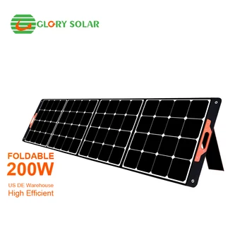 Sláva Solární Sunpower 200 Watt 200W 4 záhyby ETFE Přenosný Skládací Solární Panel