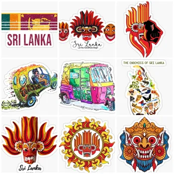 Srí Lanka Vlajka Mapa Opice Slon Nálepka Motocykl Příslušenství Camper Van Kole Zdi Místnosti Truck Okno Auto Sklo, PVC Obtisk