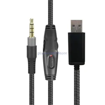 Univerzální Pletená USB na 3,5 mm Headset Kabel pro G633/G933/G935/G635 Sluchátka E8BA